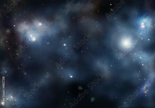 Digital created starfield with cosmic Nebula © Nikolai Tsvetkov