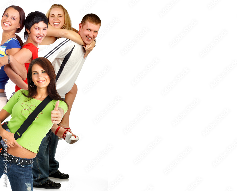 Happy funny people. Isolated over white background. Happy funny people. Isolated over white background.
