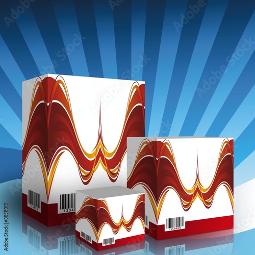 Cajas genericas con Impresion en rojo