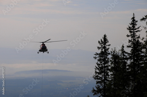 Fototapeta Naklejka Na Ścianę i Meble -  Hubschrauber beim Wald