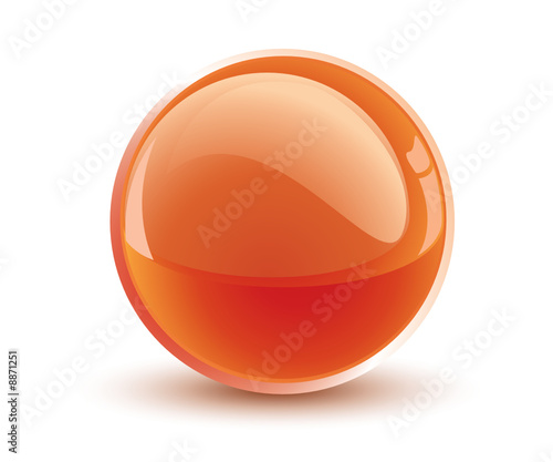 3d vector orange sphere