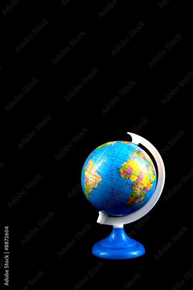 school globe isolated on a black background school globe isolated on a black background
