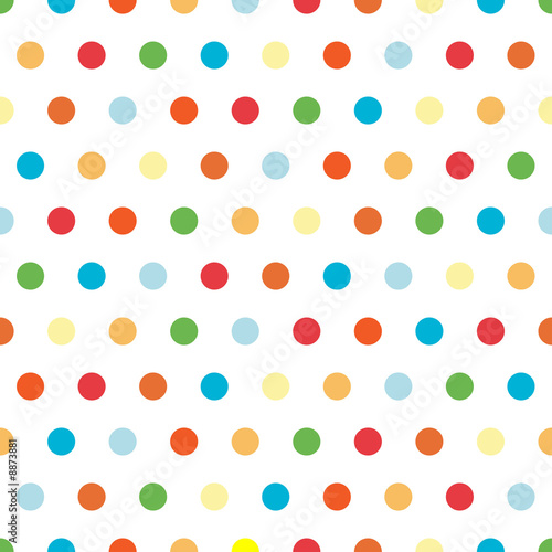 Carta da parati a pois - Carta da parati Polka Dots background pattern in bright colors