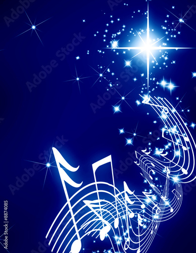 musical notes on a dark background