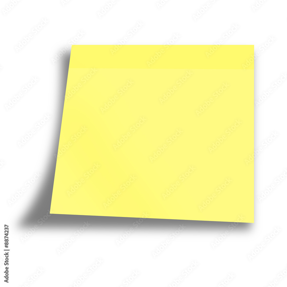 yellow empty memo on a white background yellow empty memo on a white background