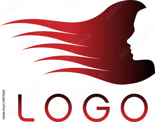 vector hair silhouette logo icon