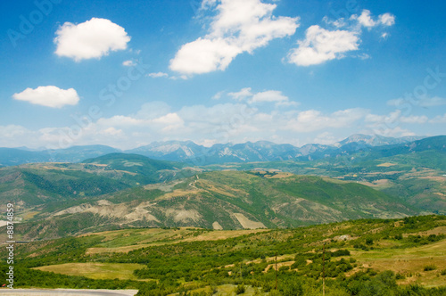 Mountain landscape in the bright summer day