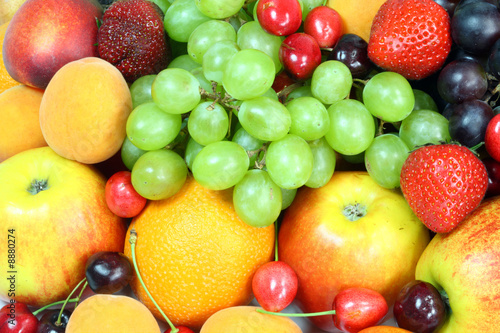 Background of fresh summer fruit.