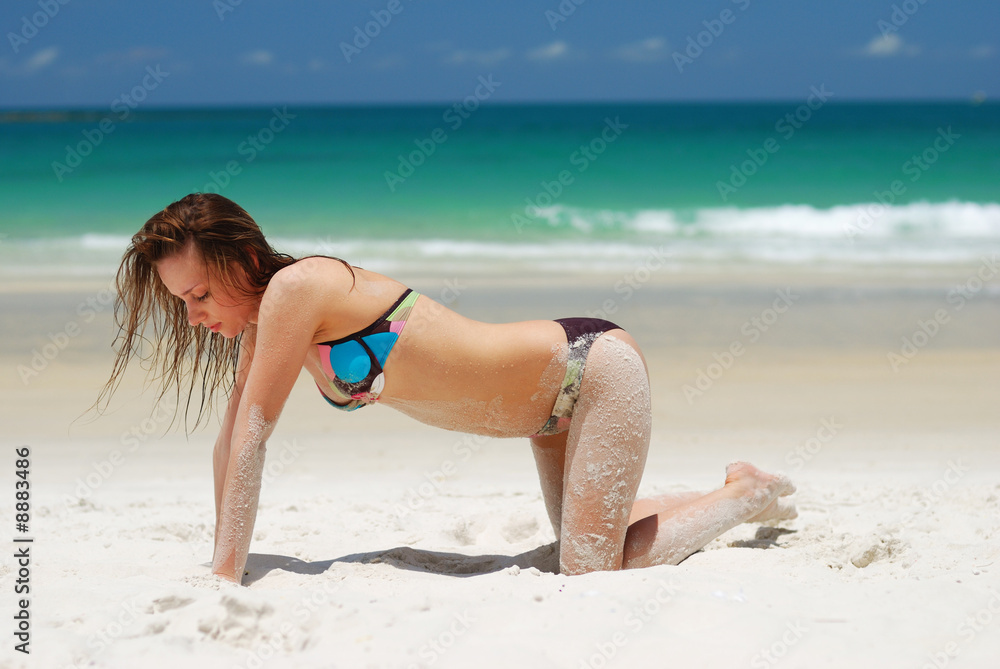 Girl on a tropical beach