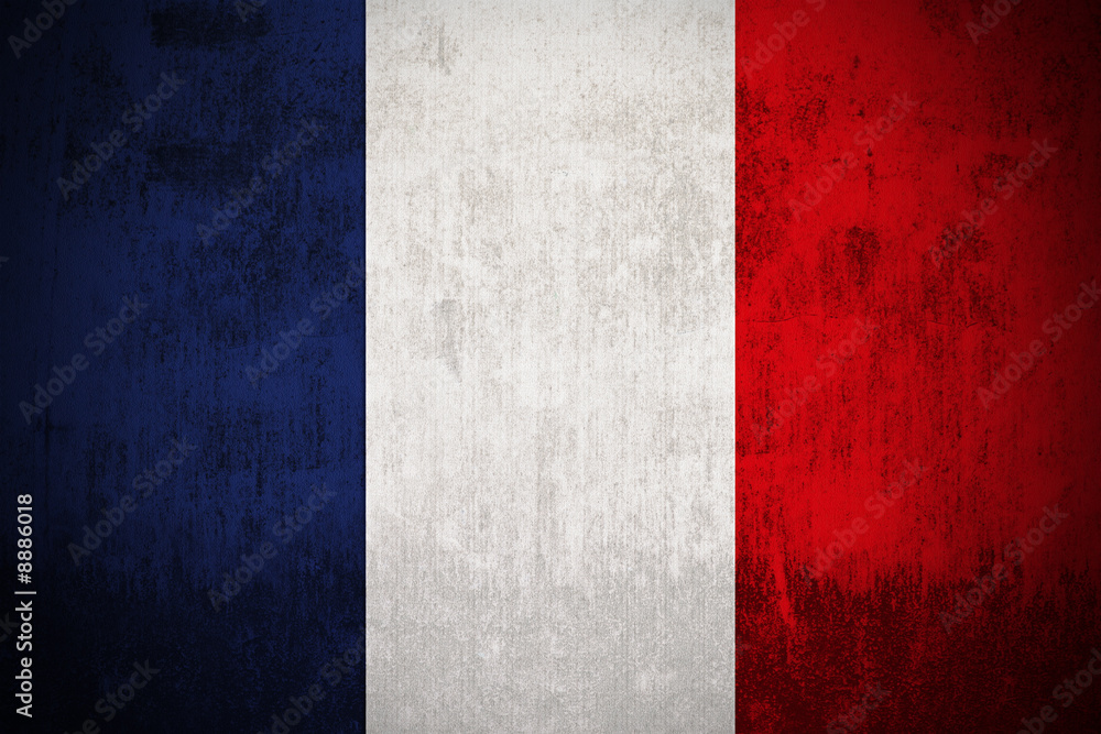 Weathered Flag Of France, fabric textured Weathered Flag Of France, fabric textured