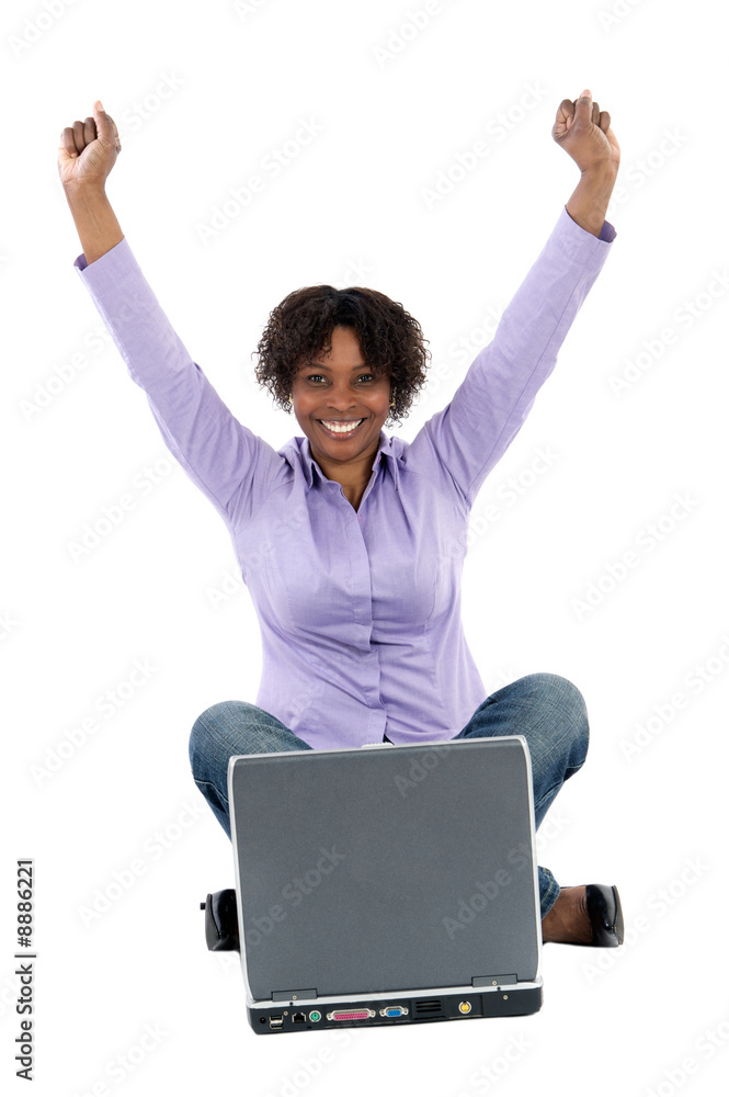 Attractive business woman a over white background Attractive business woman a over white background
