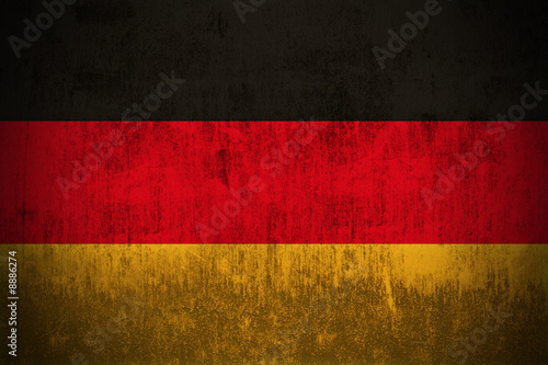 Weathered Flag Of Germany, fabric textured #8886274