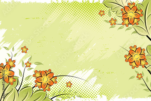 Vector grunge floral background