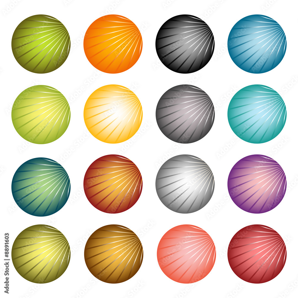 Fototapeta premium Glassy Icons Set