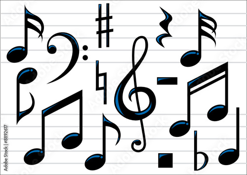 Vector music notes