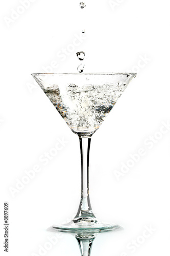 coctail splash on white background close up