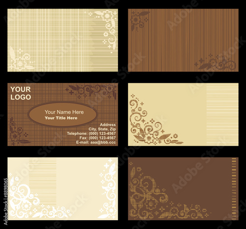 Business cards templates, tan and brown