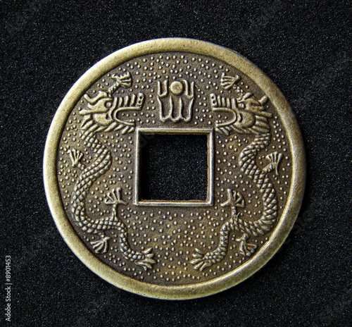 Chinese feng shui coin for good fortune and success.