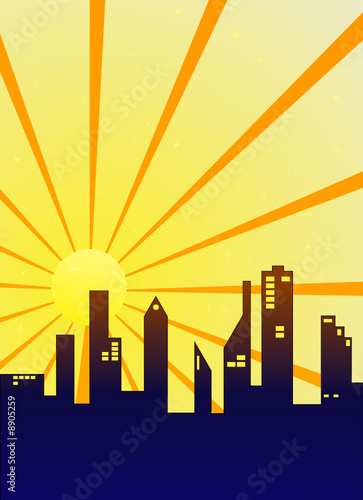 Sunbeam Over City