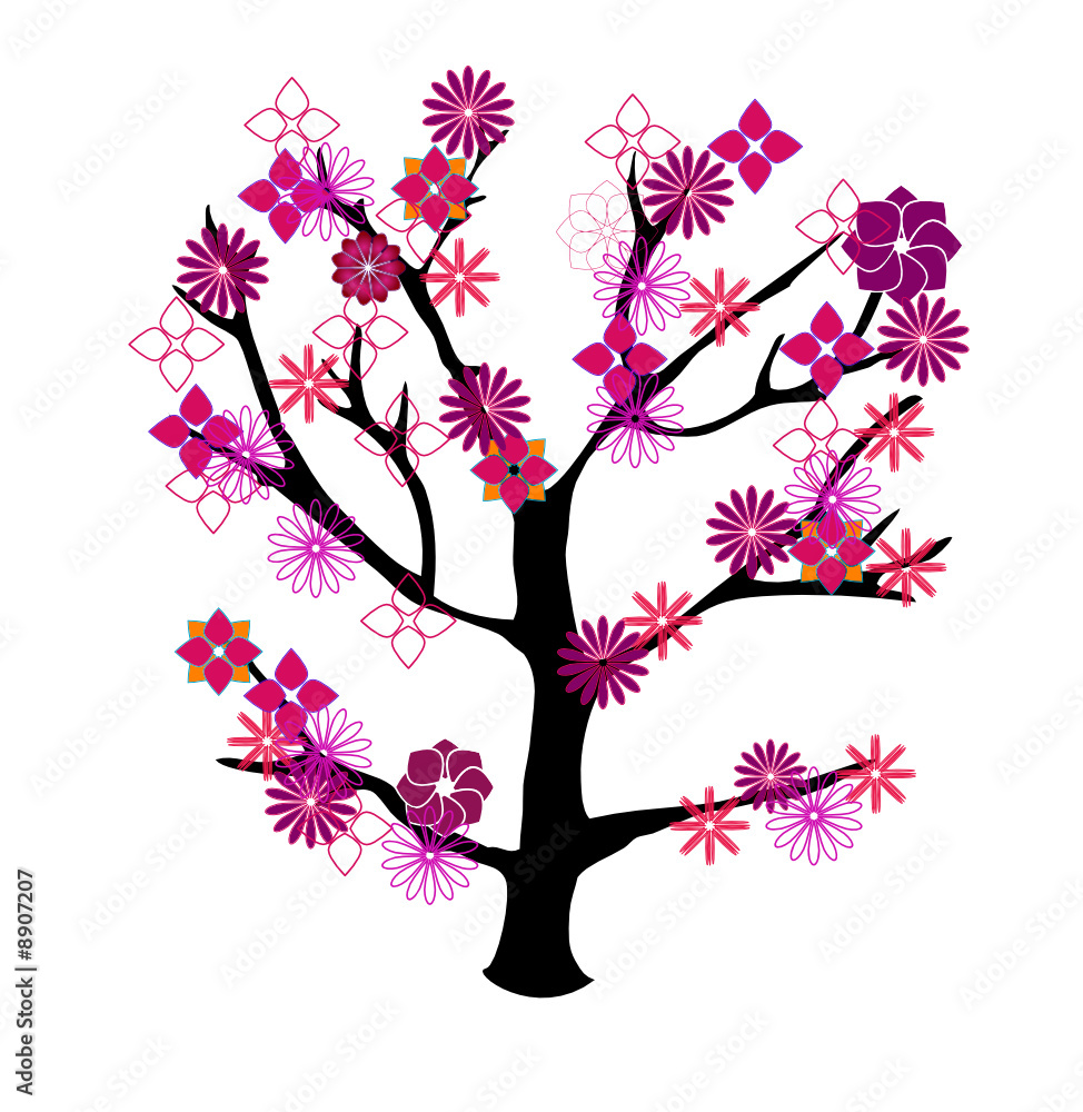 Abstract floral Tree vector