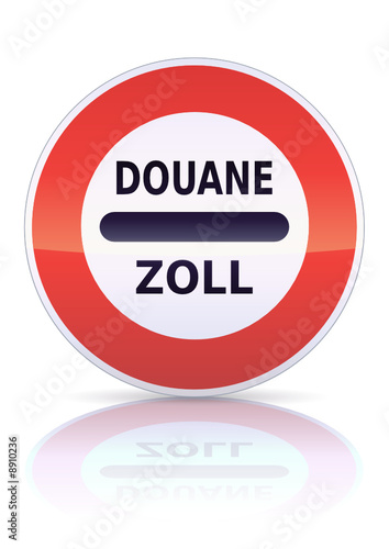 Arrêt au poste de douane (reflet métal)