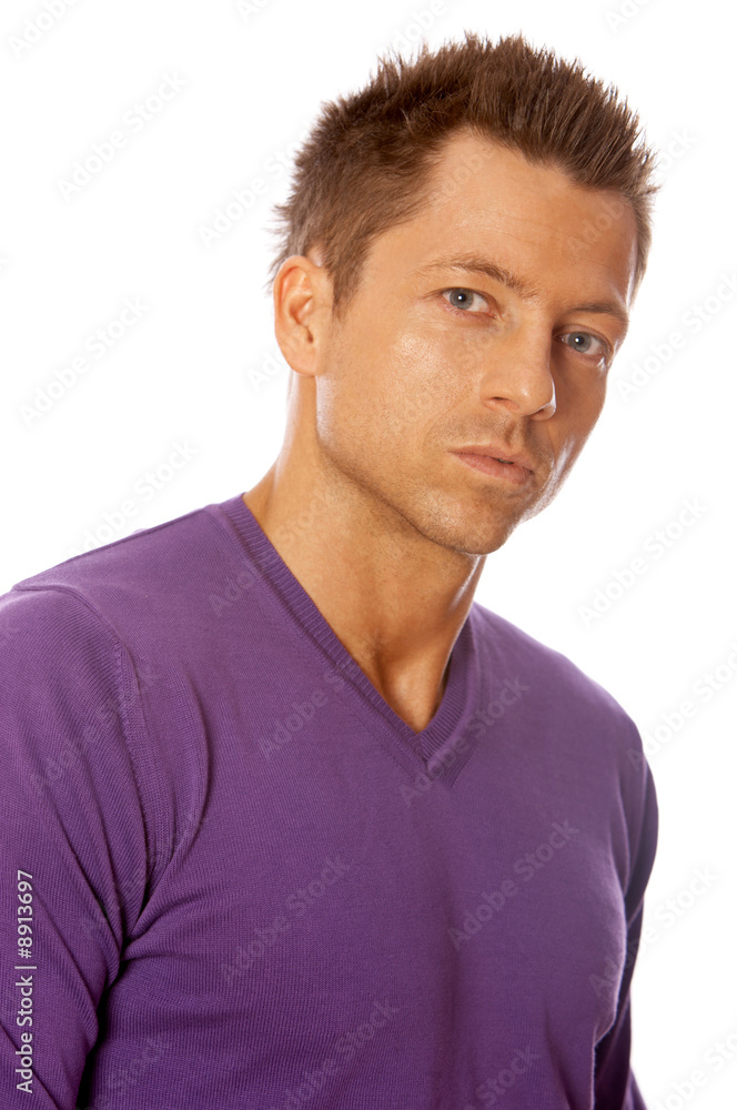 Portrait of handsome businessman isolated on white