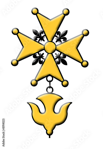 Fotografie Hugenottenkreuz Hugenotten Kreuz Gold Relief