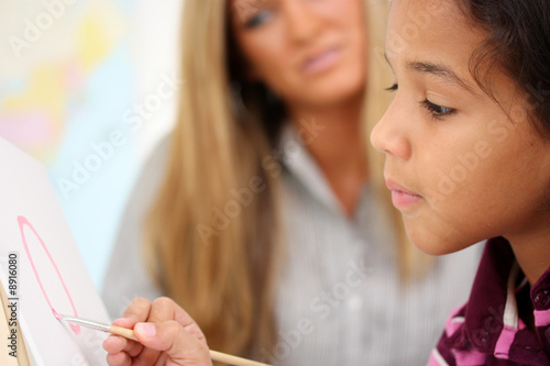 Teacher and Art Student In ...