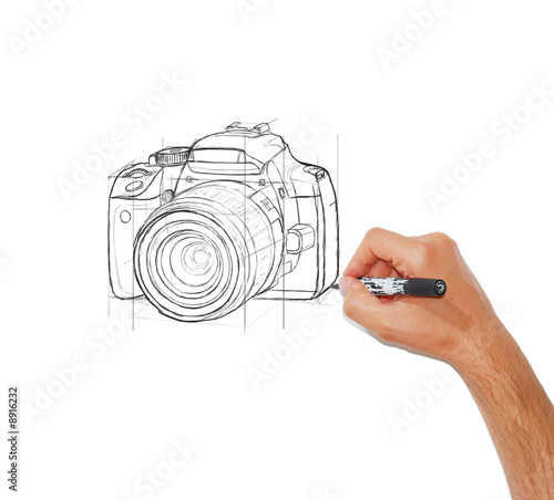Dessin d'un appareil photo réflexe