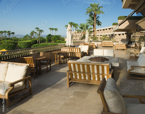 Luxury Resort Balcony with Couches