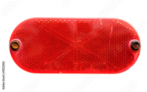 A red reflector isolated on white