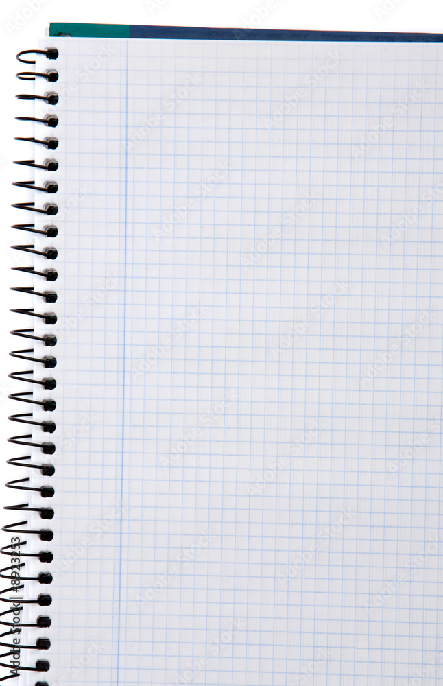 Photo of empty notebook over a white background Photo of empty notebook over a white background