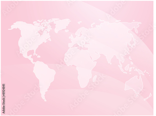 World map illustration with abstract wavy design