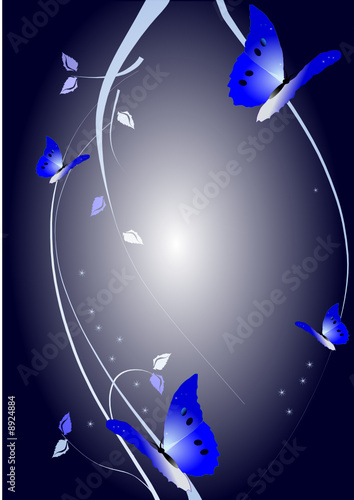 illustration papillon bleu