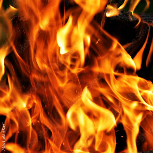 Burning fire close-up, may be used as background