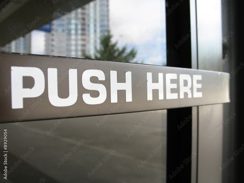 Fototapeta premium push here sign