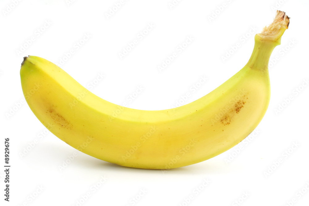 one banana isolated on white background