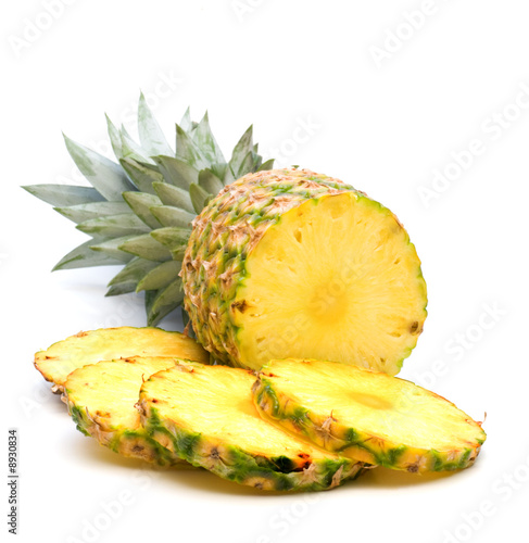 fresh slice pineapple on white background #8930834