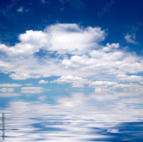 Blue sky over water