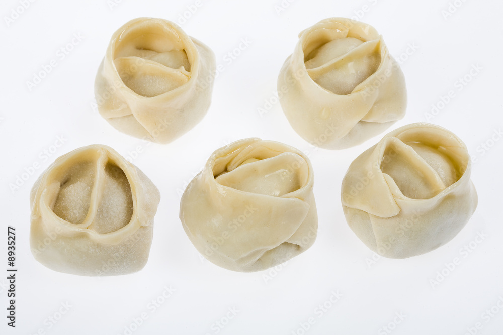 Traditional Asian meat dumplings called 
