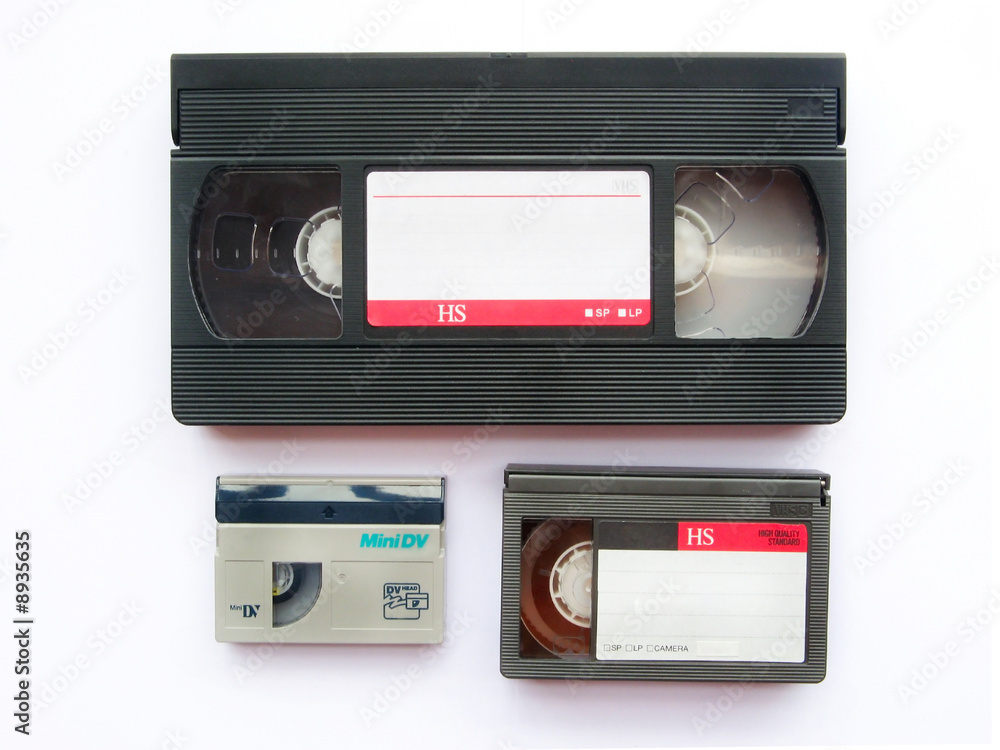 Fototapeta premium video tape cassette vhs dv isolated on white background