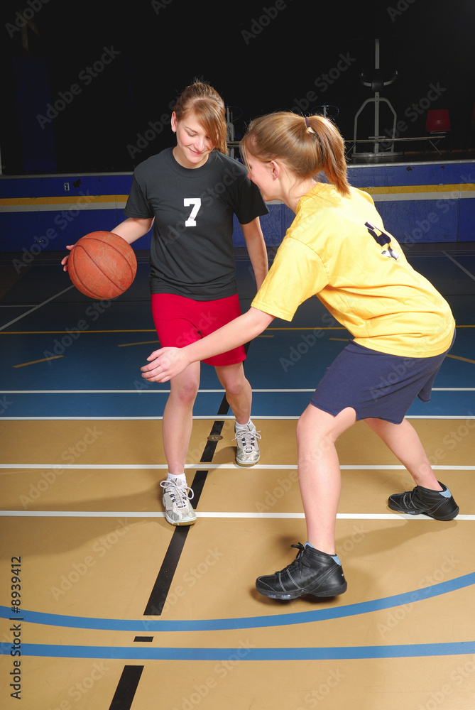 two-female-basketball-players-compete-in-gym-stock-foto-adobe-stock