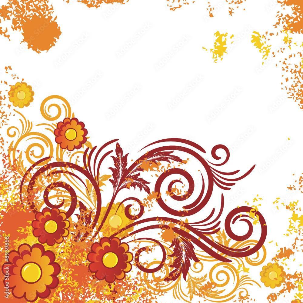 Background with flowers and branches Background with flowers and branches