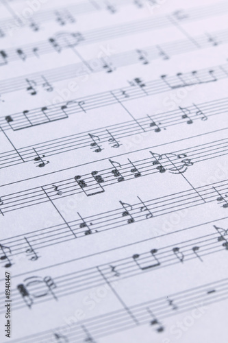 Piano Sheet Music with a shallow depth of field