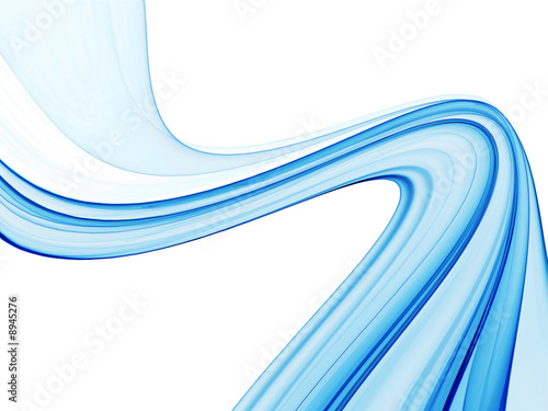 Blue abstract background, wavy lines on white background