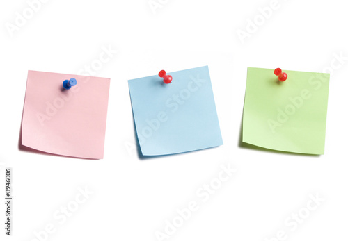 Three Sticky Notes Isolated on White Background