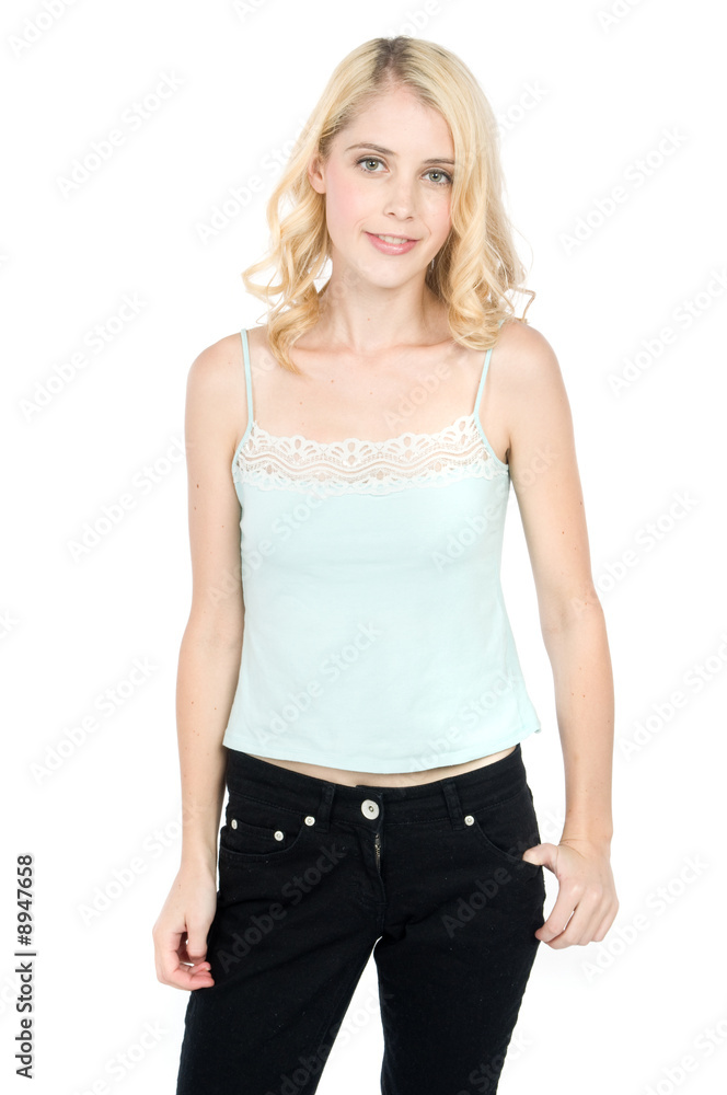 An Attractive young girl posing in the studio