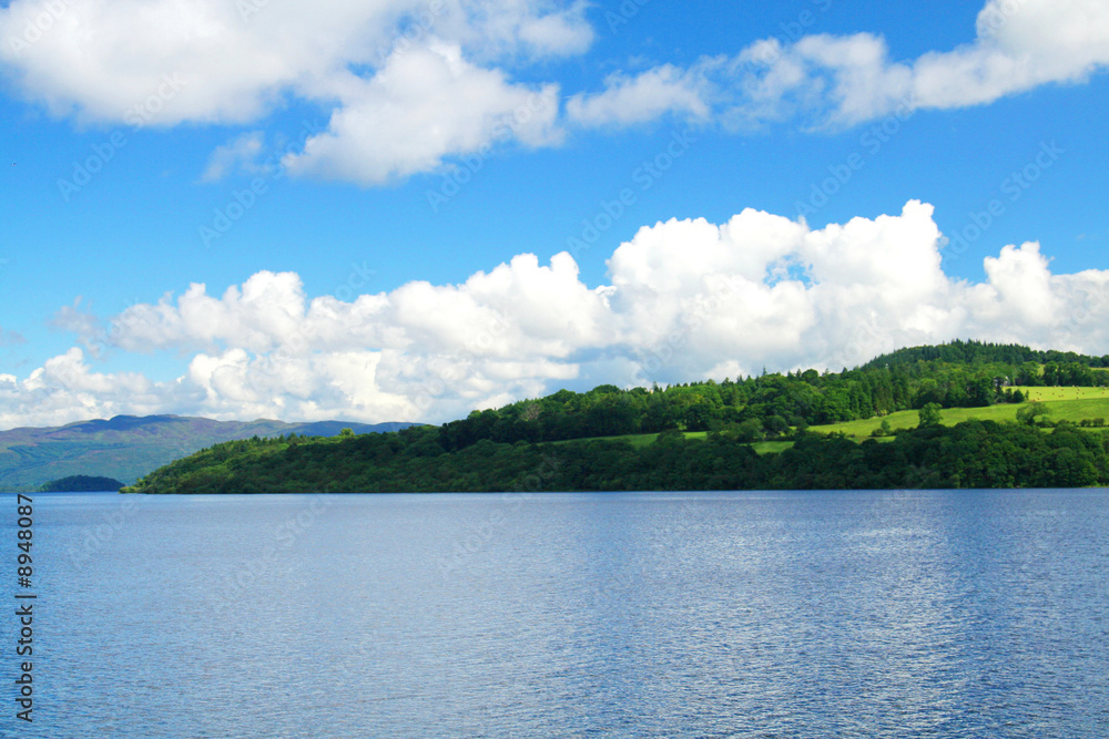 view on Loch Lomond - a lake in Scotland