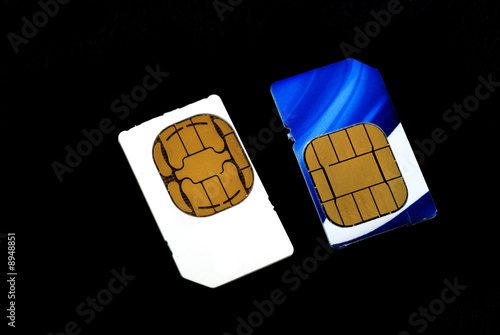 pictures of SIM cards used in cell phones