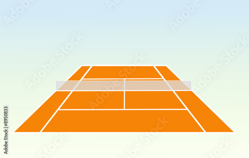 Terrain de tennis terre battue